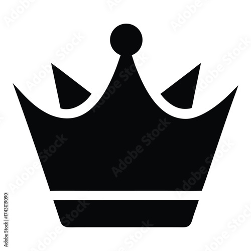 Vector art of black crown icon