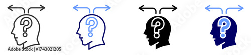 decision making icon set multiple style