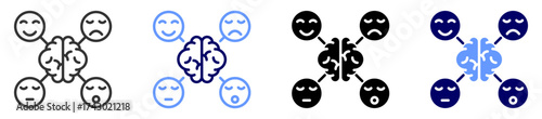 emotional intelligence icon set multiple style