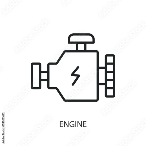 Engine thin line vector icons.