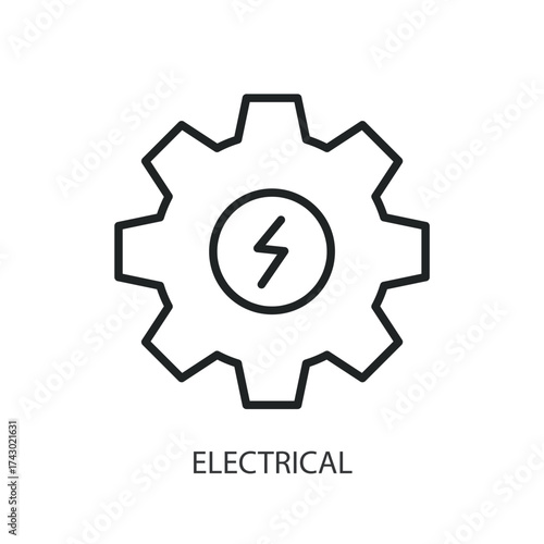 Electrical thin line vector icons.