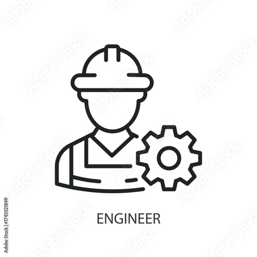 Engineer thin line vector icons.