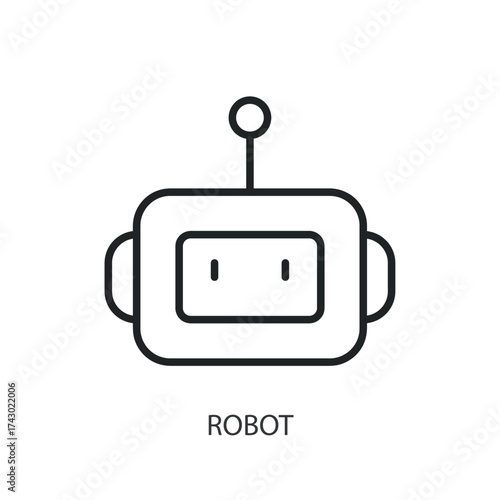 Robot thin line vector icons.