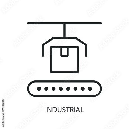 Industrial thin line vector icons.