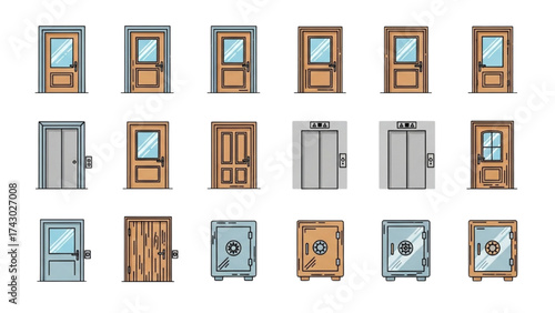Furniture Outline Top View Vector Set – Floor Plan Icons for Interior and Architectural Design Projects