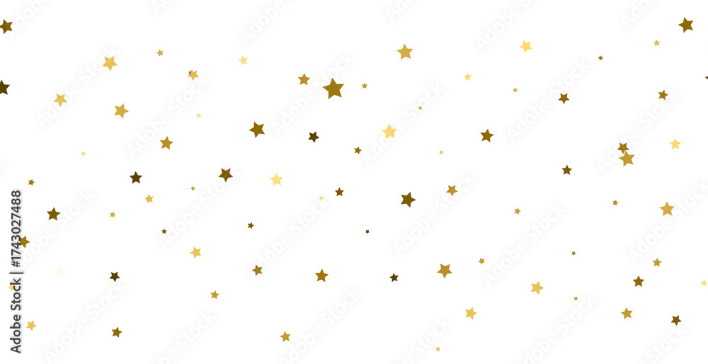 Fototapeta premium gold stars confetti, Falling magic glitter confetti, golden dust. Modern Design elements or decoration, PNG 