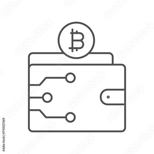 Digital Wallet thinline icon , vector, pixel perfect, illustrator file 
