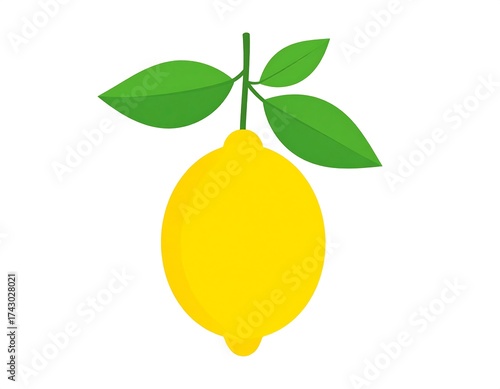 Lemon with leaves