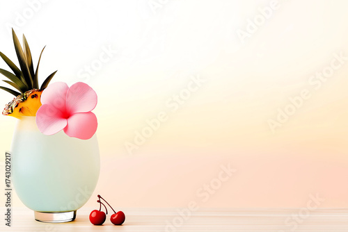 Tropical cocktail with pineapple