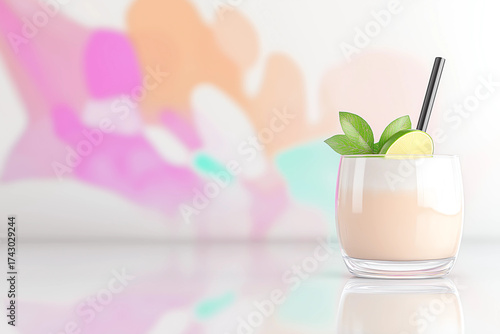 Refreshing cocktail with lime