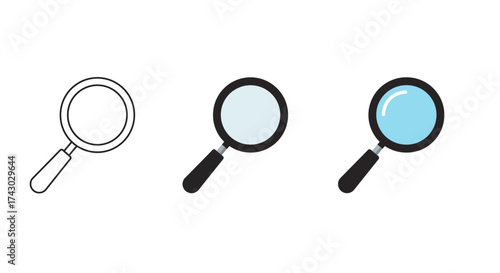 magnifying glass on white background