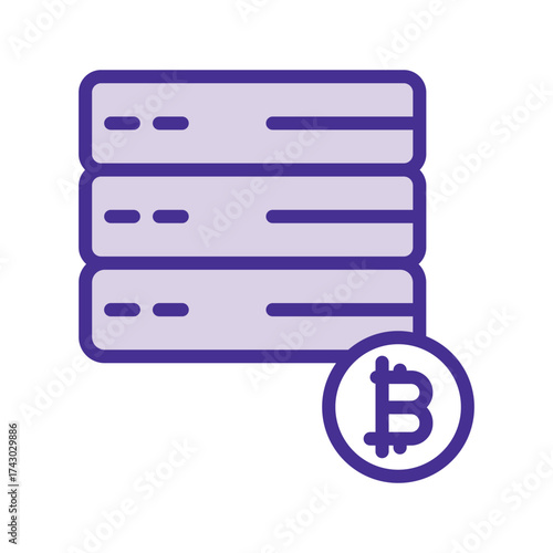 Bitcoin Server duotone line icon , vector, pixel perfect, illustrator file 
