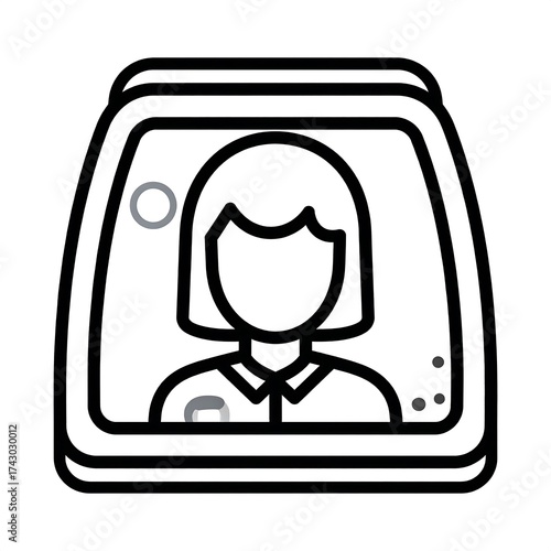 Woman's face on a screen