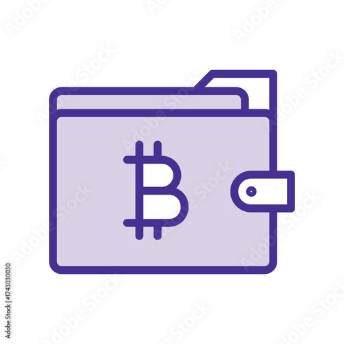 Bitcoin Wallet duotone line icon , vector, pixel perfect, illustrator file 
