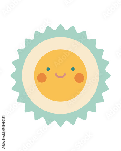 Vector art of cute sun illustration, perfect for adding a touch of warmth and joy to any project