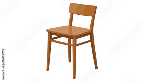 Single wooden chair illustration