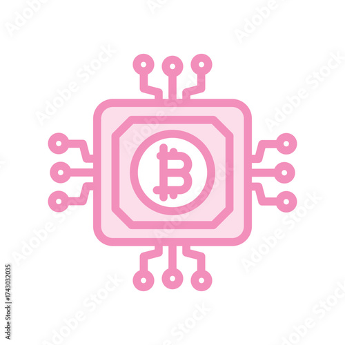 Bitcoin processing duotone line icon , vector, pixel perfect, illustrator file 
