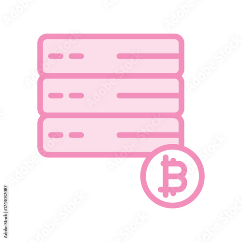 Bitcoin Server duotone line icon , vector, pixel perfect, illustrator file 
