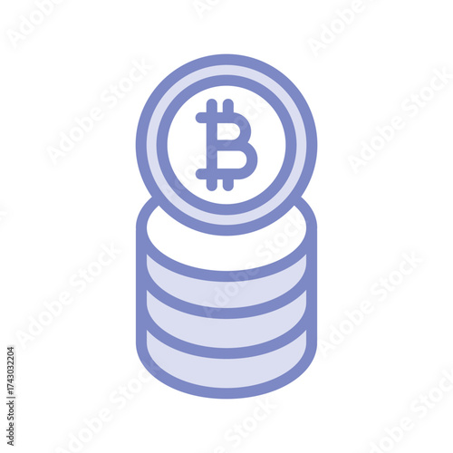 Bitcoin  duotone line icon , vector, pixel perfect, illustrator file 
