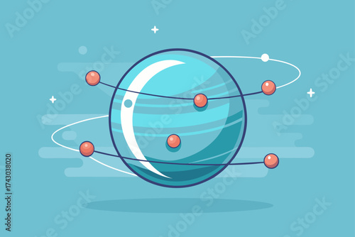 transparent sphere showing orbiting data particles