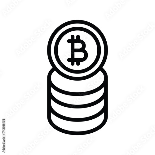 Bitcoin  line icon , vector, pixel perfect, illustrator file 
