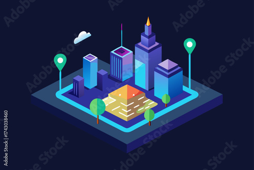 interactive augmented reality city map with glowin