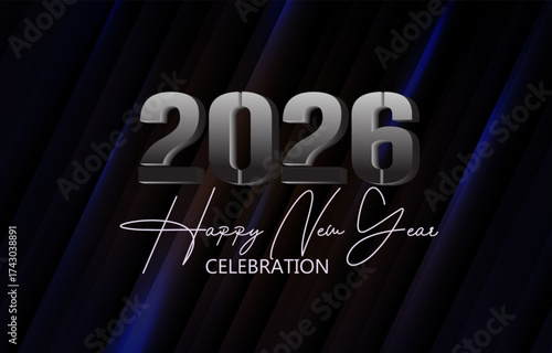 new year 2026 background with 3d text