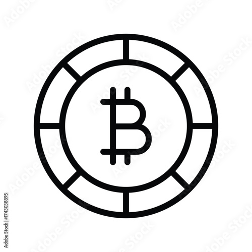 Cryptocurrency line icon , vector, pixel perfect, illustrator file 
