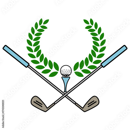 Golf Clubs and Ball Icon Vector Image