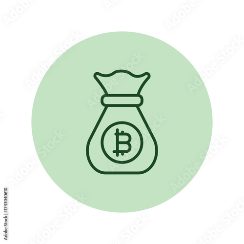 Bitcoin Money Bag pentaglow , vector, pixel perfect, illustrator file 
