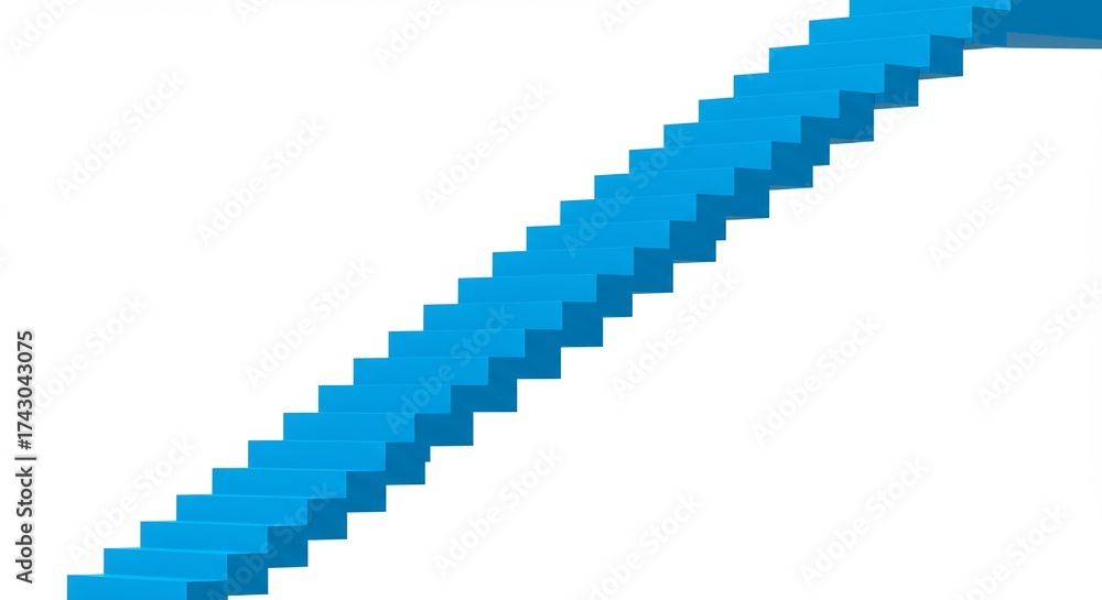 Fototapeta premium Blue Staircase Abstract Background.