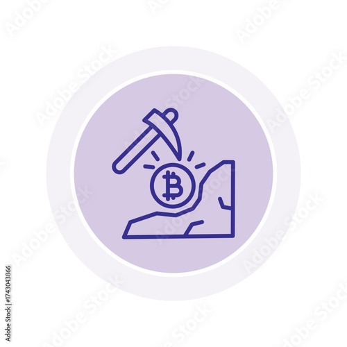 Bitcoin Mining color circle icon , vector, pixel perfect, illustrator file 
