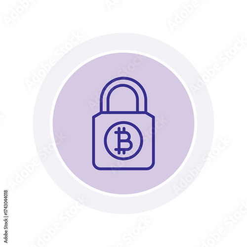 Bitcoin Security color circle icon , vector, pixel perfect, illustrator file 
