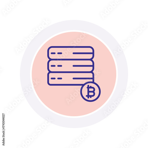 Bitcoin Server color circle icon , vector, pixel perfect, illustrator file 
