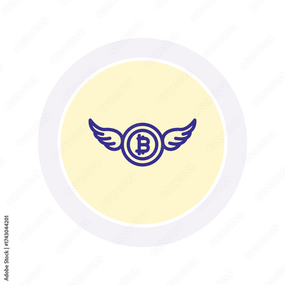 Obraz premium Bitcoin Wing color circle icon , vector, pixel perfect, illustrator file 