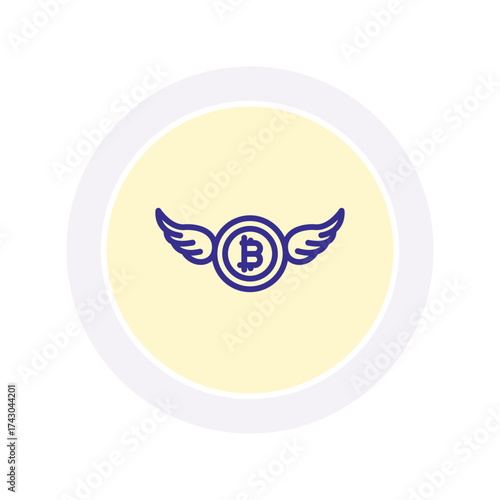 Bitcoin Wing color circle icon , vector, pixel perfect, illustrator file 
