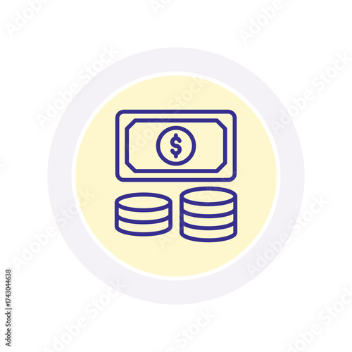 Dollar Currency color circle icon , vector, pixel perfect, illustrator file 
