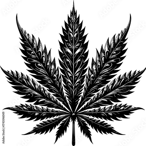 cannabis leaf vector illustration isolated green marijuana plant symbol