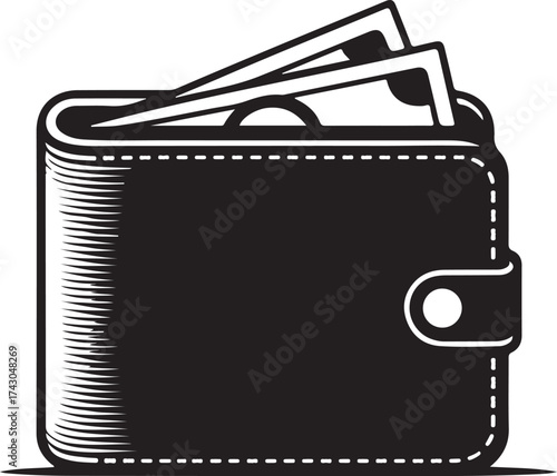 Black Friday Wallet Silhouette Vector