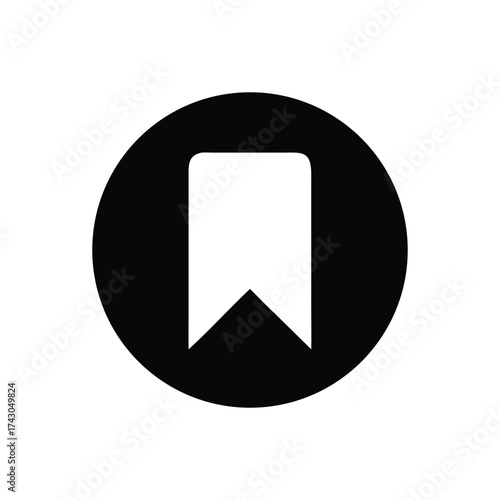 Minimal Black Bookmark Save Icon in Circle
