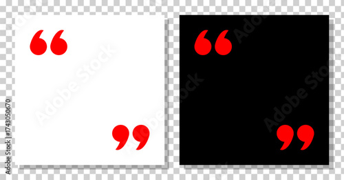 blank quoted text template, social media post mockup, black and white motivation quote, copy space for text in brackets, empty citation speech bubble