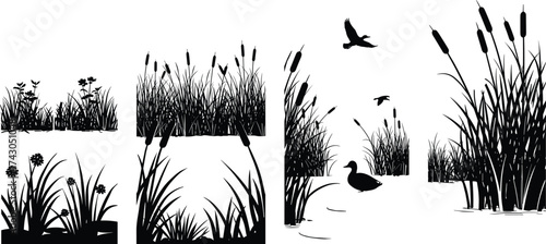 Silhouette of beach umbrellas, lounge chairs, and piano under tropical hut, representing relaxing summer vacation, seaside music, and resort atmosphere