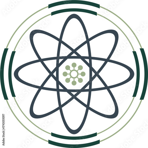 Scientific Innovation and Nanotechnology Symbols, Modern Atomic Orbital Design