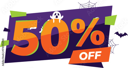 Halloween sale fifty percent off special discount promotion