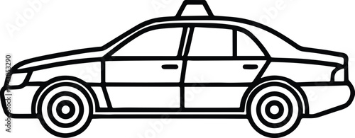 police car outline vector for transport and law enforcement design