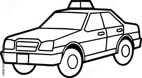 police car outline vector for transport and law enforcement design
