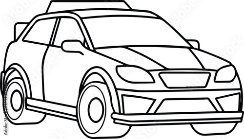 rally car outline vector for transport and urban design