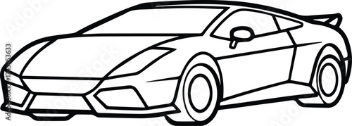 sports vehicle outline vector for automotive and speed design