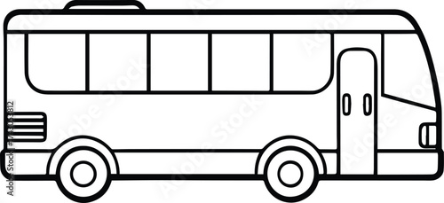 tour bus outline vector for travel and transport design