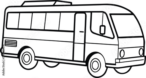 tour bus outline vector for travel and transport design